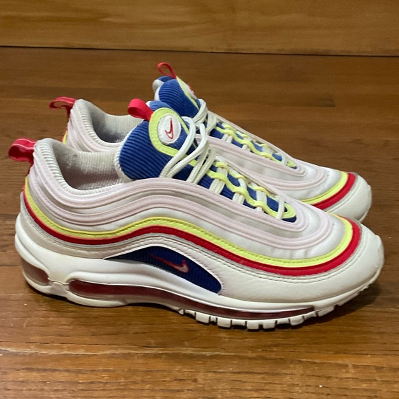 Nike Air Max 97 Corduroy Sail Volt Glow Arctic Pink Red. Good Cond. Women’s 8.5 - Picture 4 of 8